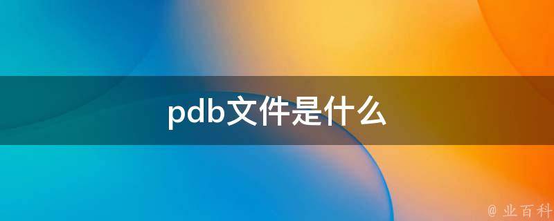 pdb文件是什么