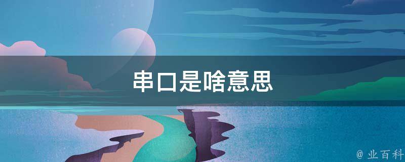 串口是什么意思