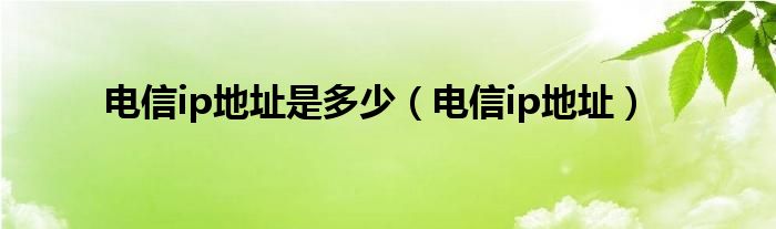 电信ip