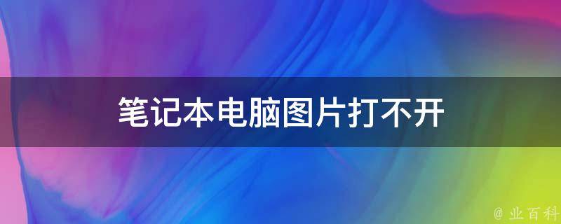 电脑打不开图片