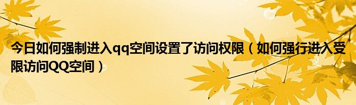 进入qq空间