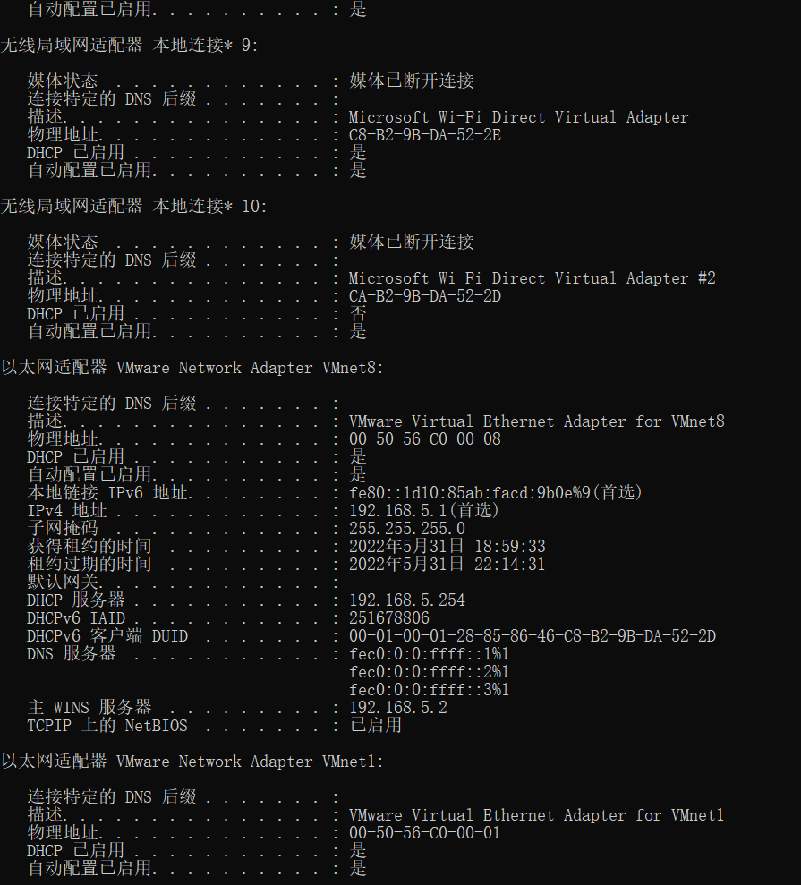 ipconfig