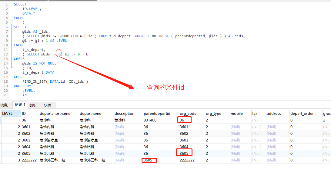 sql递归查询
