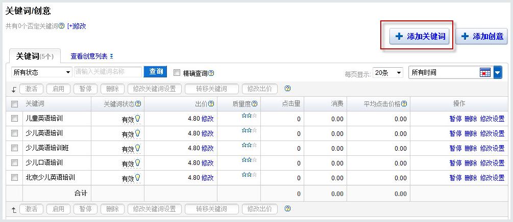 添加关键词