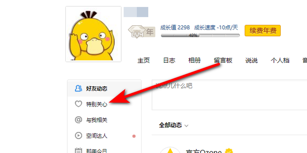 qq特别关心