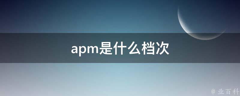 apm是什么