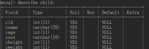 mysql查看表