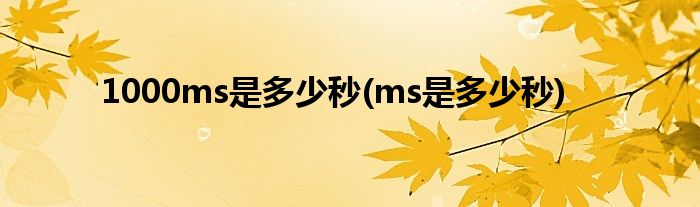 ms是多少秒