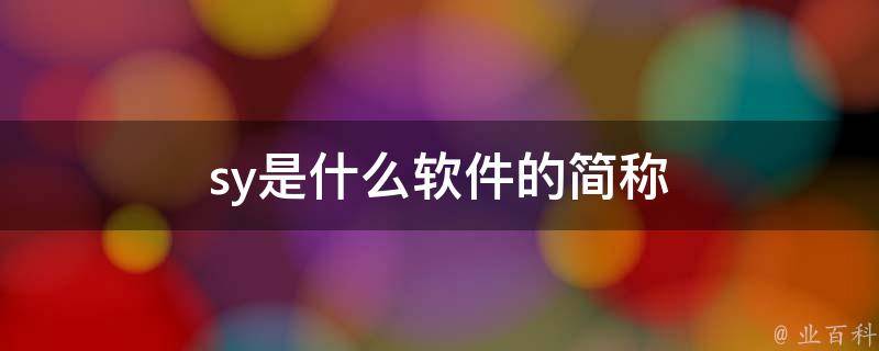 ssy是什么意思