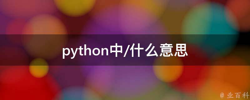 在python中