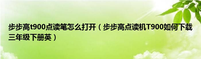 点读机t900