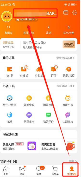 淘宝账号在哪里看