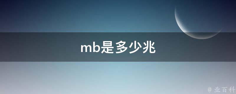 10兆是多少mb