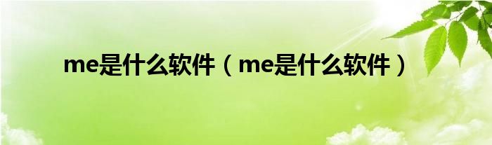 me是什么专业
