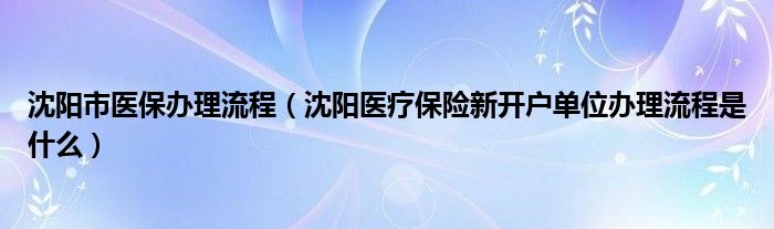 沈阳长期居外医保怎样备案