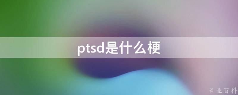 ptsd网络用语