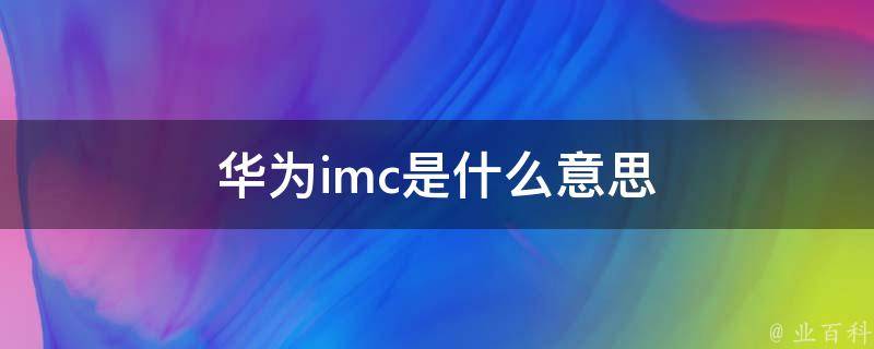 imc是什么意思