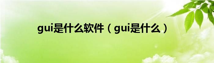 gui是什么