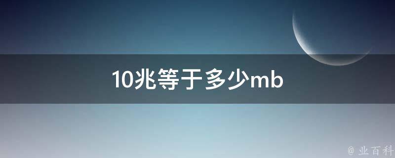 10兆是多少mb