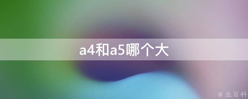 b5和a5哪个大