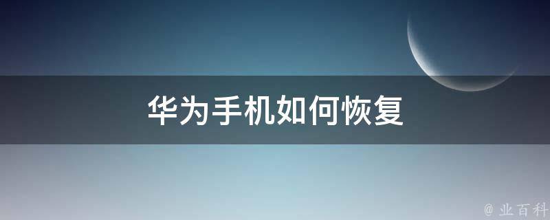 手机设置恢复