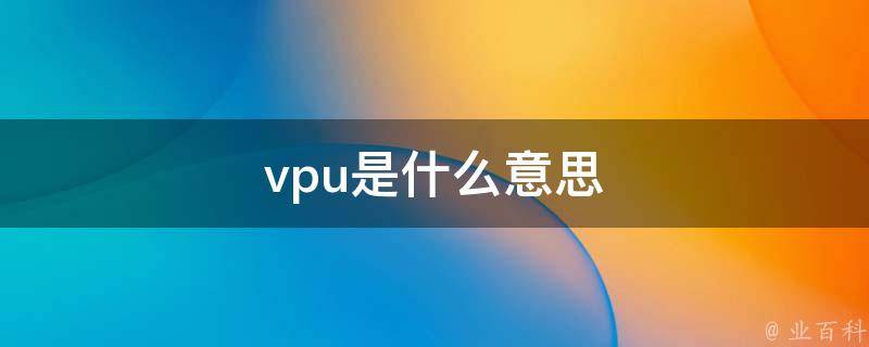 vpu是什么意思