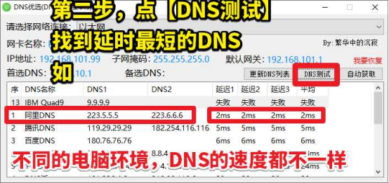 网速最快的dns