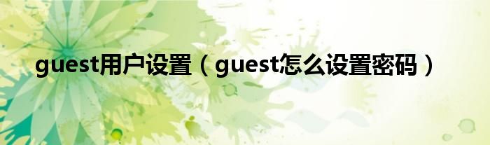 guest用户