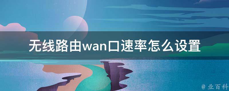 wan口速率