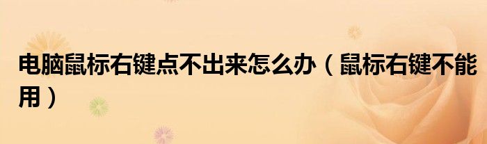 鼠标右键不能用