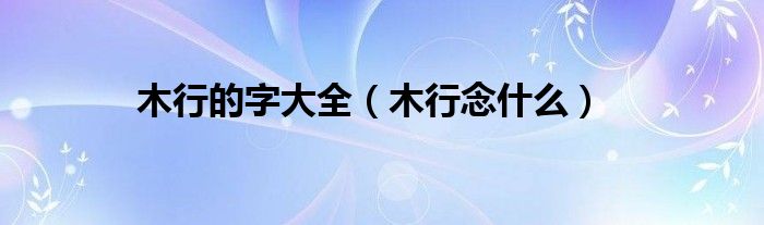 木志读什么