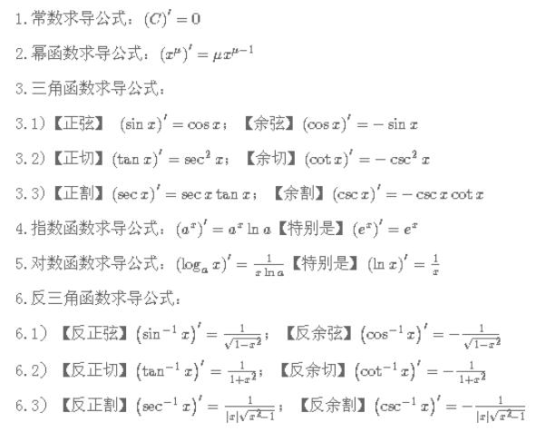 对数的导数公式