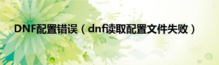 dnf配置