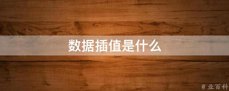插值是什么意思