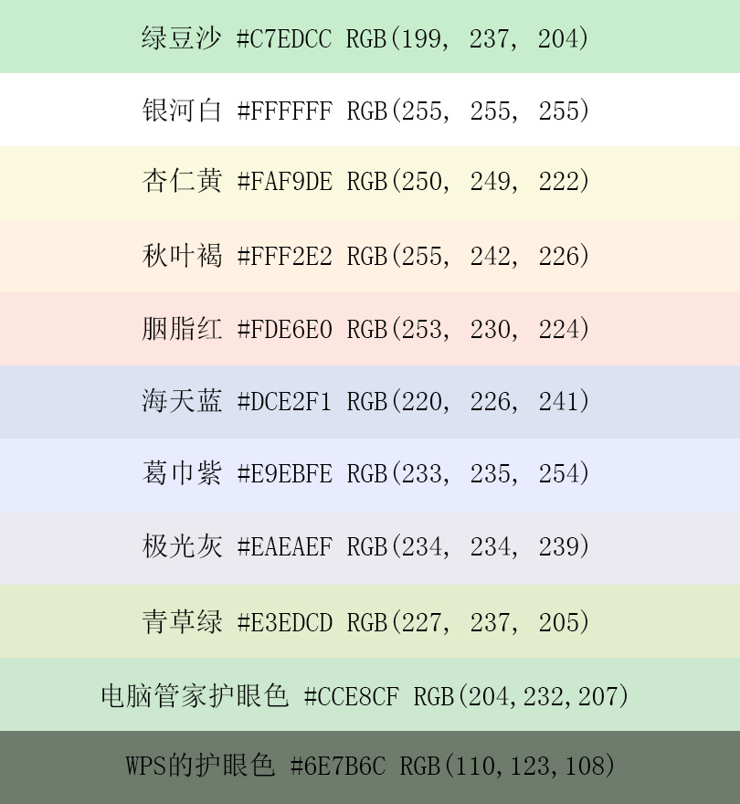 护眼色rgb