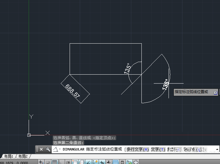 cad角度标注