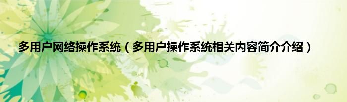 多用户