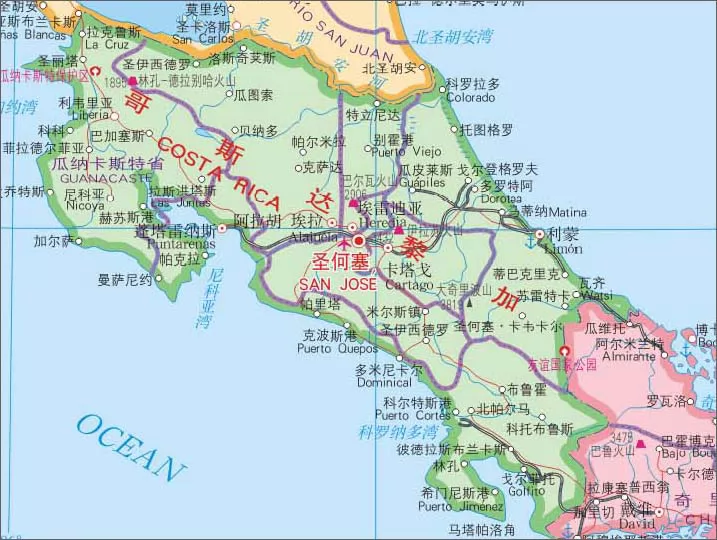 哥斯达黎加地图