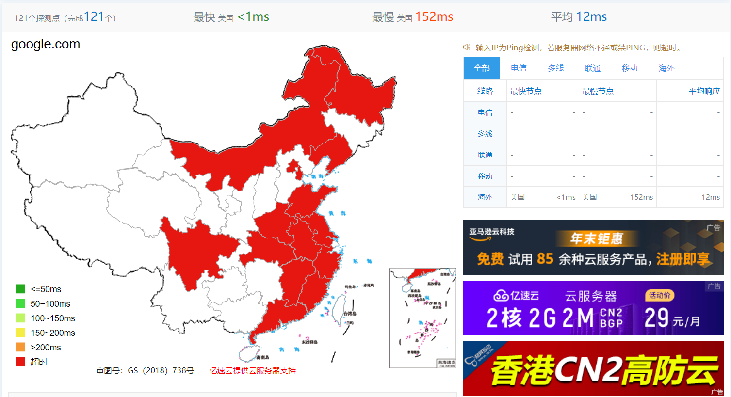 ping网址