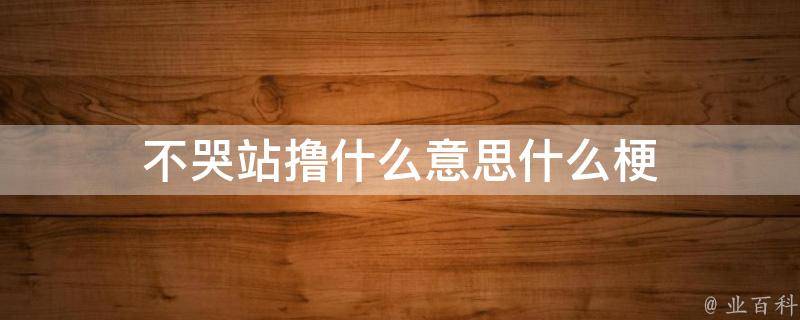 撸货是什么意思