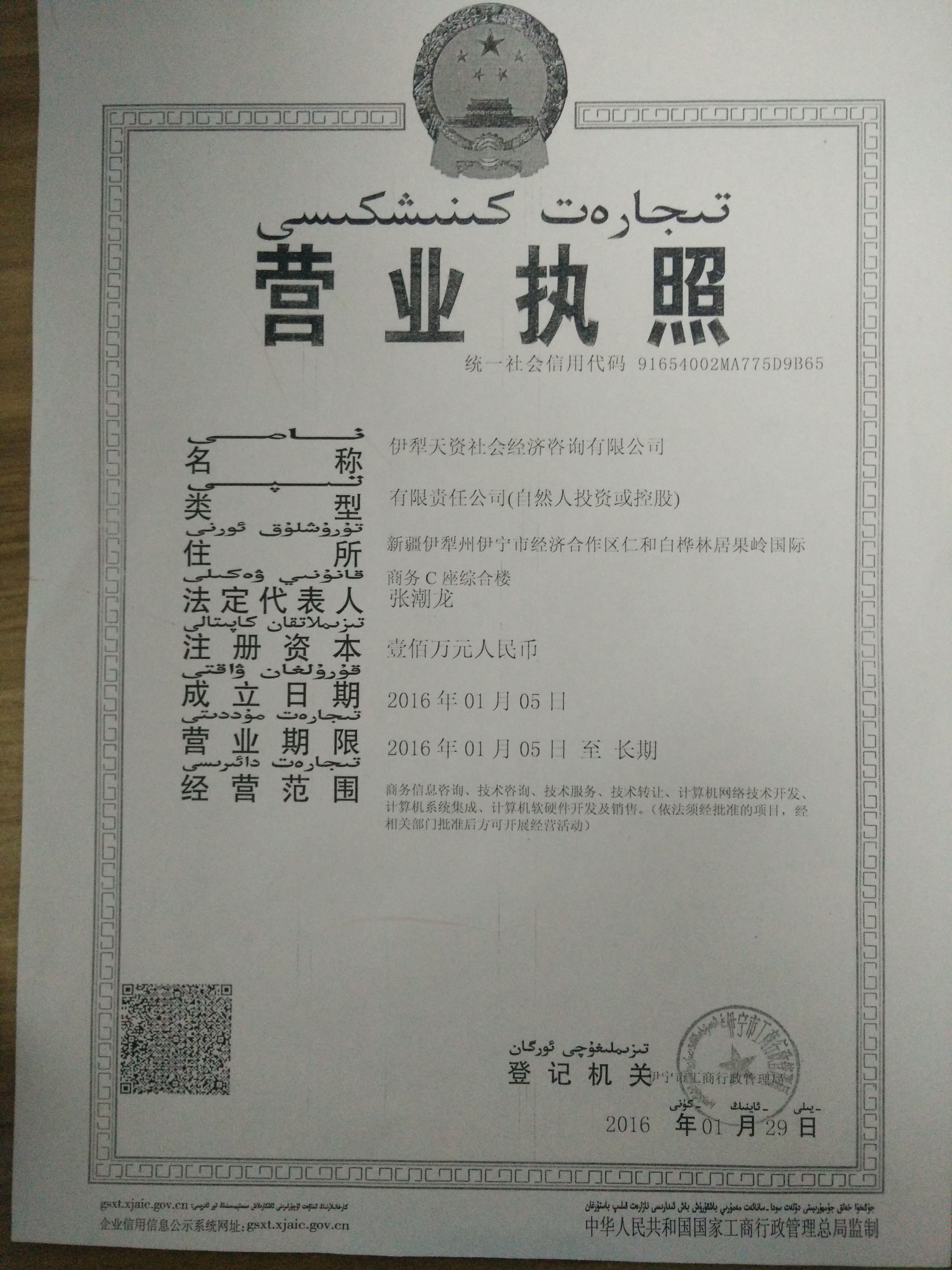 中介有执照无备案营业执照