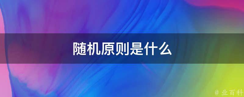 随机是什么意思