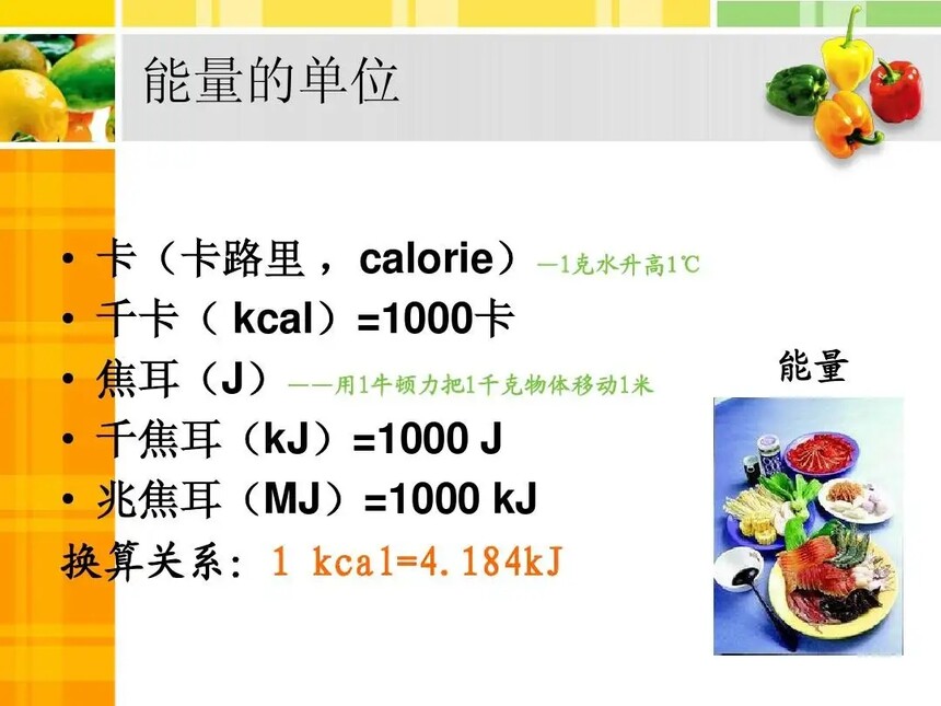 千焦千卡