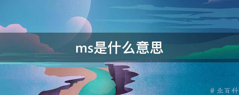 ms是啥意思