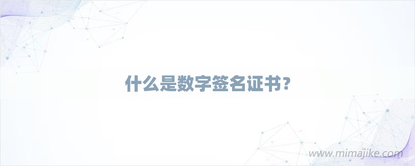 数字签名证书