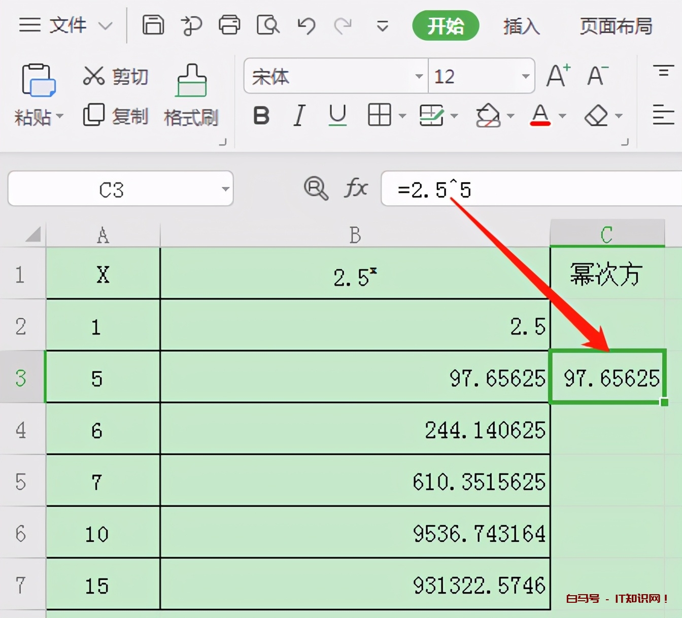 excel幂函数