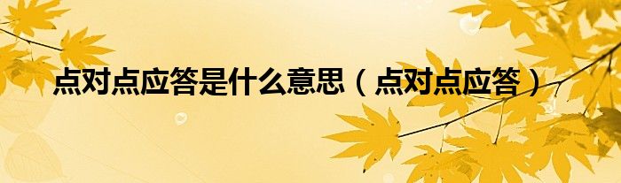 应答是什么意思