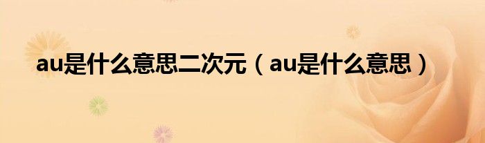 au是什么意思