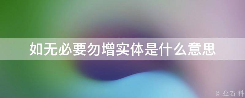实体是什么意思