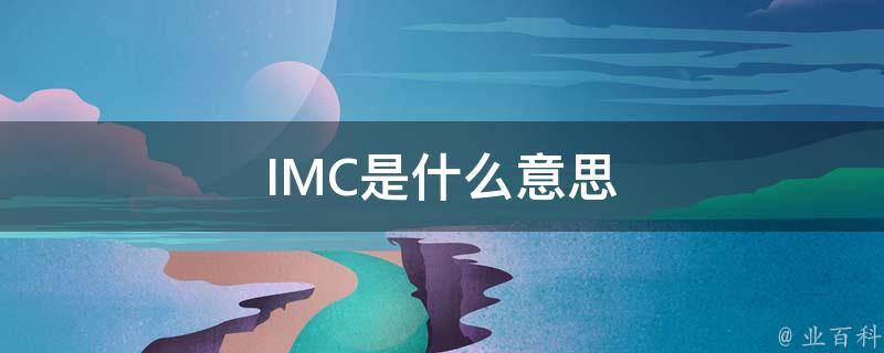 imc是什么意思